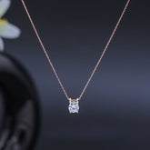 Women Rose Gold-Plated Stone-Studded Pendant with Chain